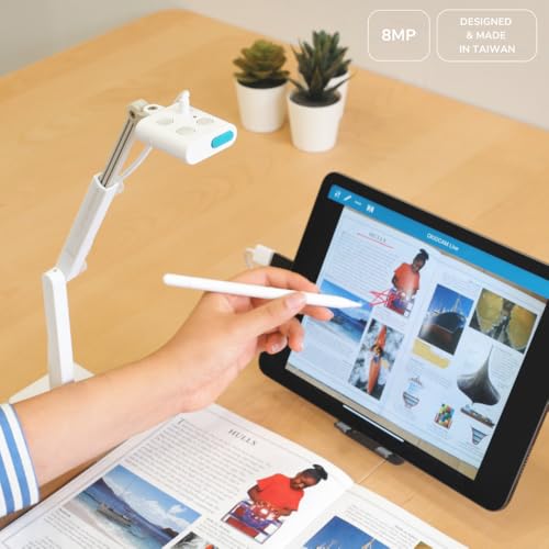 OKIOCAM S2-4K 書画カメラ/WEBカメラ/実物投影機 UHD 800万画素 10cm近接撮影 PC Mac iPad (USB-Cモデルのみ) 対応 マイク内蔵 オンライン授業 Zoom テレビ会議最適