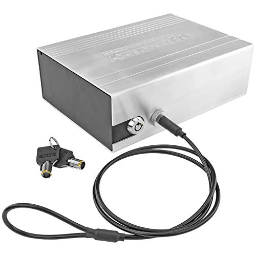 Seguro para arma portátil, prata – Estojo de transporte de alumínio e aço para carro, barco, escritório ou casa