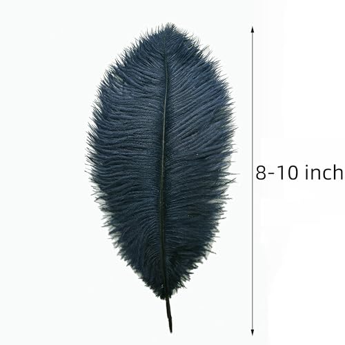 Ballinger Navy Blue Ostrich Feathers Plumes - 24pcs 8-10inch Craft Feathers for Wedding Party Centerpieces Halloween Decorations