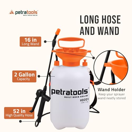 image for Petratools 2 Gallon Pump Sprayer - HD201 Garden Sprayer for Weeds, Law