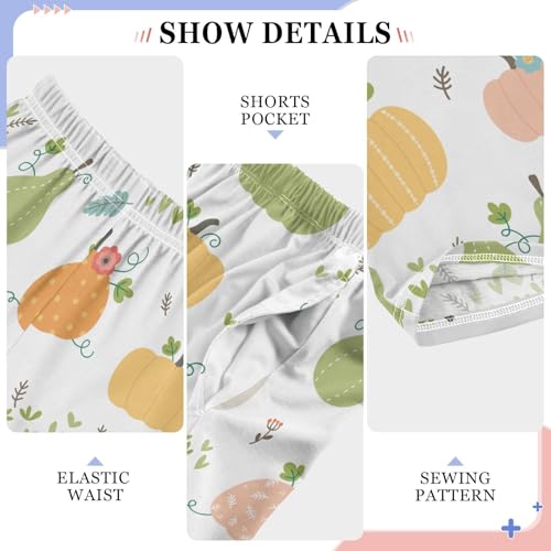 Boys' Pants Halloween Pumpkin Autumn Leaves Long Bottoms Jogger Pants Elastic Waist Trousers with Pockets S-XL4