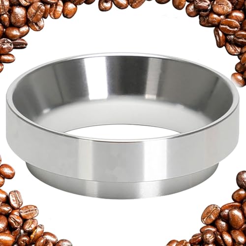 Image of THW Coffee Accessories, Portafilter 51mm, Powder Ring for Espresso Ground Coffee Brewing, Magnetic Filter for Prevent Spilling, Coffee Filter Machine Accessories (Silver)