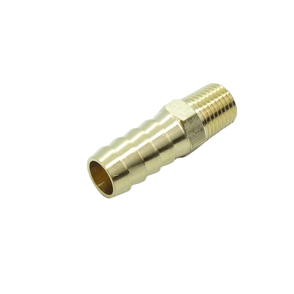 5 Pcs Brass Hose Barb Fittings 1/2" Barb to 1/2 NPT Male Pipe Adapter — view 11