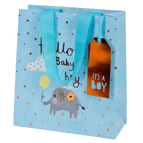 Glick Sac Cadeau de Luxe Éléphant pour Bébé Garçon - Célébration et Bienvenue