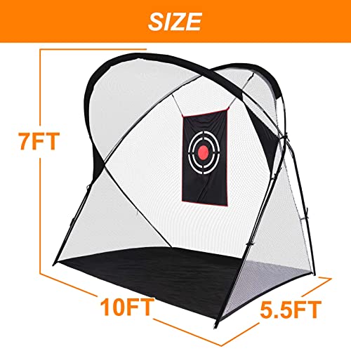 Sharellon Golf Practice Net, 10X7Ft Golf Hitting Training Net With Target And Carry Bag, Heavy Duty Golf Net For Hitting Driving Backyard Indoor Outdoor #TOP1