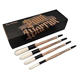 Paint Warrior 4PK BADGER Black and White Box Set ROUND SASH - Contains 10mm,14mm,16mm,18mm Paint Brushes