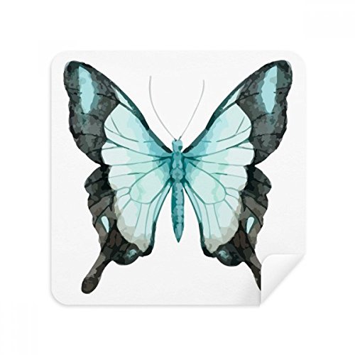 Tissu lunettes papillon nettoyage bleu wings écran téléphone suède 2Pcs