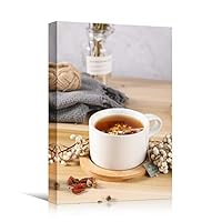 Canvas Wall Art Tea Coffee Drinks Farmhouse/Country Kitchen Multicolor Photography Relax/Calm - 12x18 inches