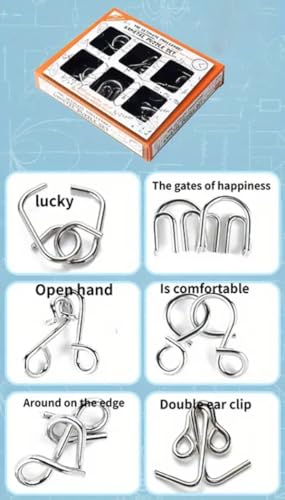 Image of Magicwand Stainless Steel Metallic Intellectual Puzzles for All Age Groups【Pack of 1】【6Pcs Puzzles 】