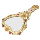 Beaupretty European Hand Mirror Vintage Handheld Mirror Heart Shaped Travel Mirror Salon Barber Hair