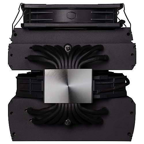 Image of Cooler Master MA824 CPU Cooler - Dual Tower | Support AMD & Intel CPU Socket AM5, AM4 / LGA 1700, 1200, 1151, 1150| Dual Staggered Fan Setup | 63.6 CFM Airflow | 8 Heat Pipes