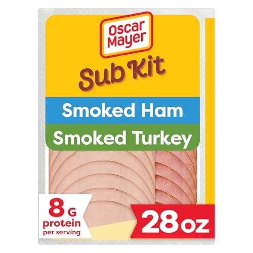 Oscar Mayer Sub Kit with Extra Lean Smoked Ham & Extra Lean Smoked Turkey Breast Sliced Deli Lunch Meat, 28 oz Package
