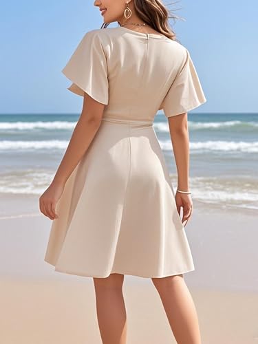 oxiuly Wedding Church Vintage Cocktail Dresses with Pockets Summer Casual Floral Dress for Women Flare3764