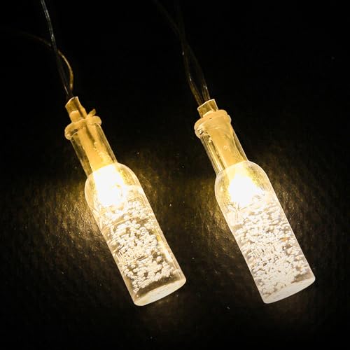 Image of Lexton Fairy 14 Small Bottle Shape LED String Light | 14 LED, Plug Sourced, 4 Meter Long | Suitable for Diwali, Birthday, Festival, Wedding, Party, Patio, Lawn, Restaurants (Pack of 1, Warm White)