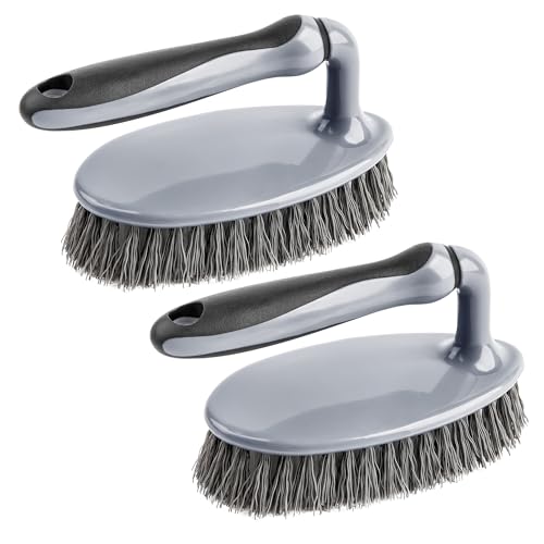 MR.SIGA Hochleistungs Bürste mit Bequemem Griff Reinigungsbürste für Badezimmer Dusche Waschbecken Boden 2er-Pack