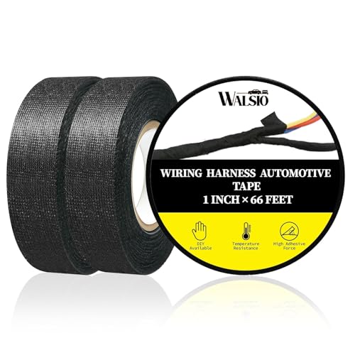 Image of 3 Rolls Wiring Harness Cloth Tape 1 Inch x 66 FT Per Roll Heat Wear Resistant Tape Easy to Tear and Stick by Hand, Suitable for Isolation and Noise Reduce Wrapping of Engine Wiring Harnesses