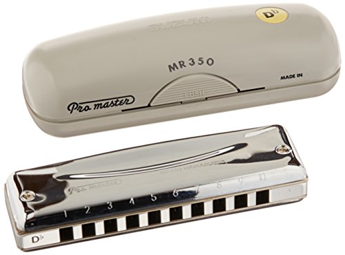 Suzuki MR350DB Promaster Harmonica en ré bémol 10 Trous Argenté - Les Beatles, Paul McCartney, John Lennon, RIngo Starr, George Harrison Suzuki MR350DB Promaster Harmonica en ré bémol 10 Trous Argenté – Image 3