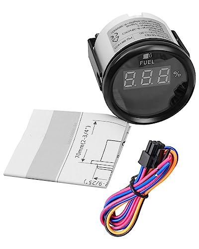 Image of 0-90 ohm Marine Fuel Gauge, Waterproof Boat Fuel Level Gauge, Gas Fuel Tank Meter Gauge for Car Boat RV Truck Vehicle, with 52mm Dial & LED Backlight & Digital Display