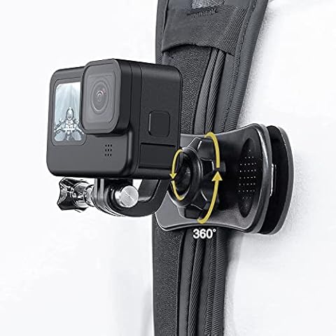 360 Rotation Backpack Clip Mount Holder for GoPro Insta360, Body Strap Mount Chest Neck Attachment Snowboarding Riding Accessories for Go Pro Max Hero 10 9 8 7 6 5 One RS X2 DJI Action 2 Osmo Pocket Cover