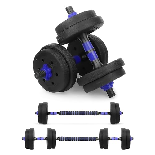 wuuhoo® Kurzhantelset Berti, 2er Set Hantel 30mm, Kurzhantel & Langhantel mit Gewichten 10kg bis 30kg, extra lange Verbindungsstange - Fitnessgerät aus Kunststoff für Zuhause 15 kg (blau) wuuhoo® Kurzhantelset Berti, 2er Set Hantel 30mm, Kurzhantel & Langhantel mit Gewichten 10kg bis 30kg, extra lange Verbindungsstange - Fitnessgerät aus Kunststoff für Zuhause 15 kg (blau)