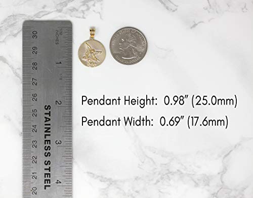 Calirosejewelry 10K Saint Michael Protect Us Coin Charm Pendant Necklace In Yellow Gold, 18" #TOP2