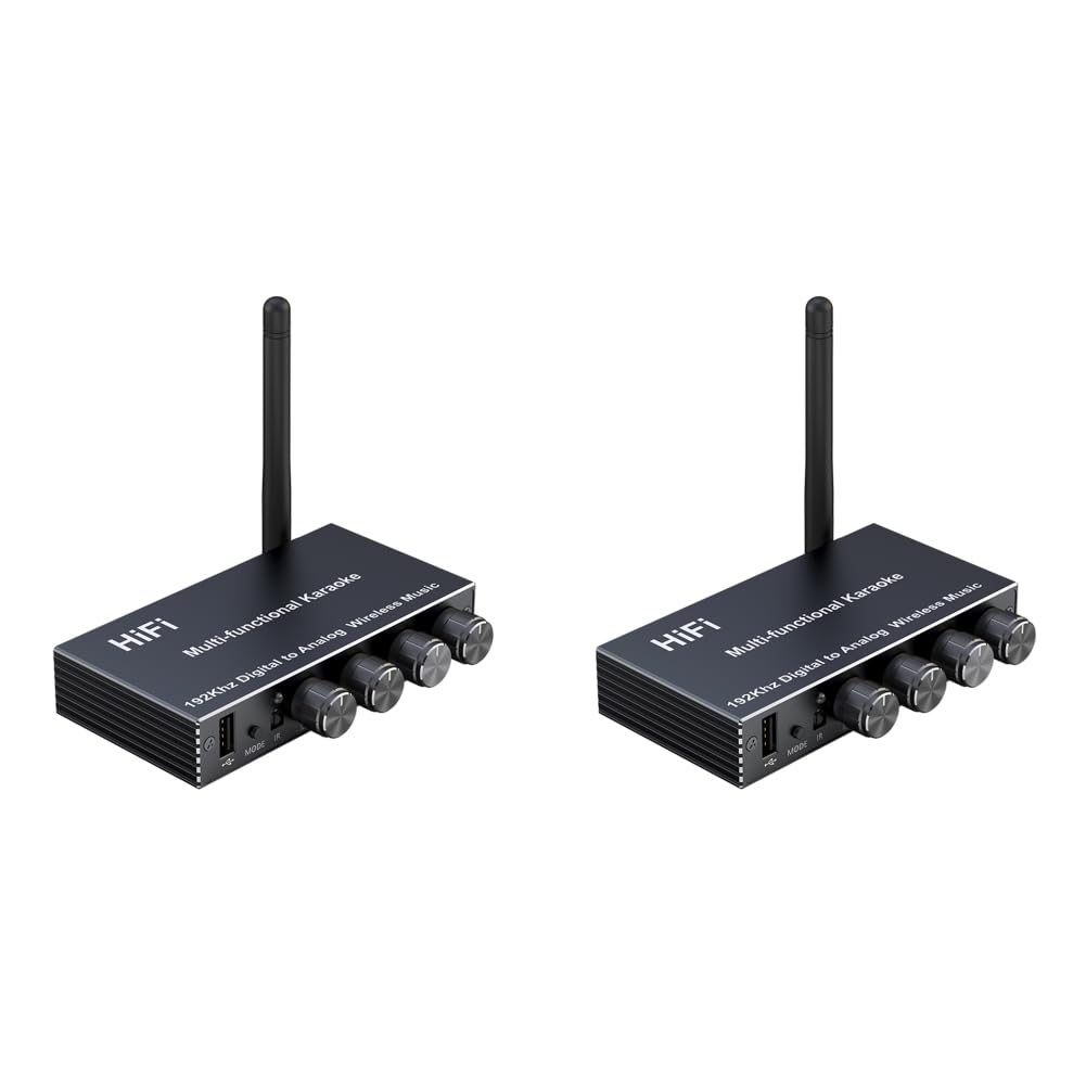 Konwerter audio 2 szt. U Disk Play Adapter bezprzewodowy z pilotem na podczerwień do głośników i słuchawek, kompatybilny z samochodami