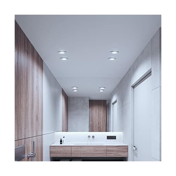 Kimjo LED Einbaustrahler 230V 6W Kaltweiß 6000K, LED Spots Flach 600LM, Bad Deckenspot Einbauspot IP44 für Badezimmer… – Bild 9