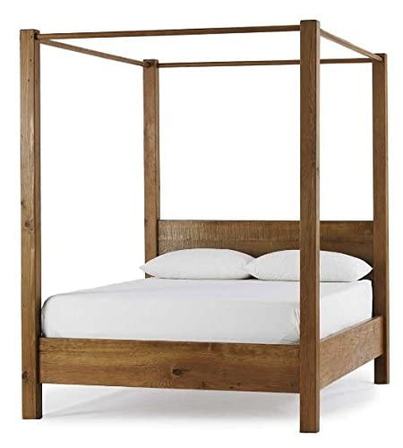 Image of Sheesham Solid Wood Queen Size Charlie Poster Bed for Home| Beautiful Bedroom (Queen, Charlie Poster Bed 1)