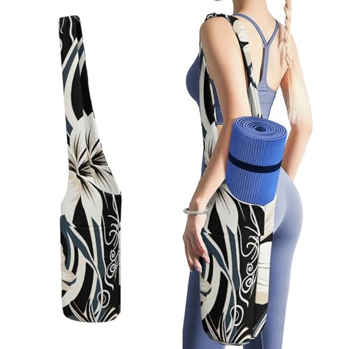 Sac de tapis de yoga grand format en toile avec rangement bouteille et linge humide