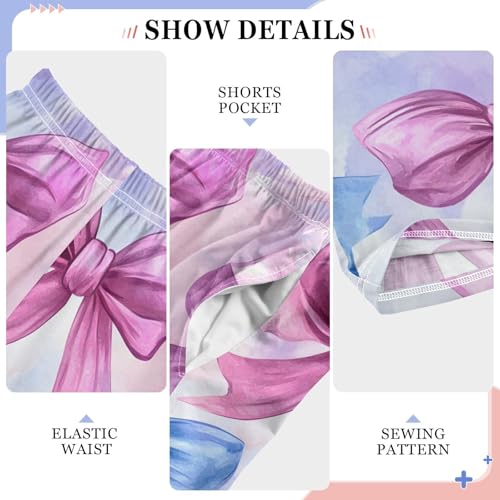 Pink Blue Bow Tie Dye Pajama Pants Long Sleep Pant Soft PJ Bottoms Sleepwear4