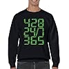 Tee Hunt 420 24 7 365 Smoke Weed Sweatshirt Leaf Marijuana Cannabis Green Herb Smoker