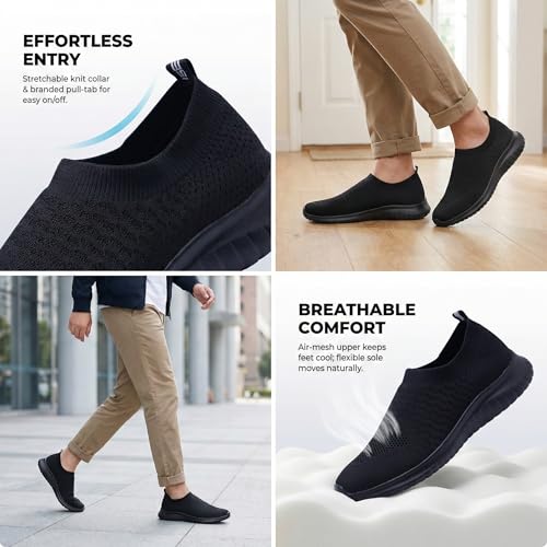 Image of konhill Men's Walking Tennis Slip-ins Shoes, Casual Sneakers