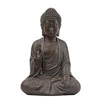 Xintim Buddha Figur in Braun - Kleine Zen Buddha-Statue für Heimdekoration - Antik-Stil Dekofigur für Yoga & Meditation - Elegante Wohnzimmer Deko & Home-Office Zubehör