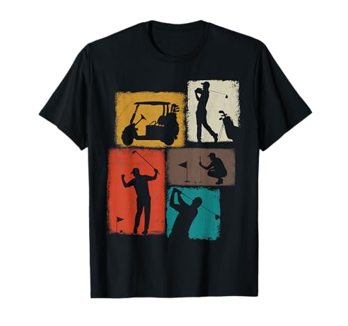 Golf Player Collage Golfer Men Dad Grandpa Coach T-Shirt