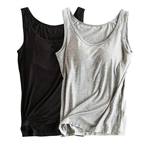 Image of Womens Modal Built-in Bra Padded Camisole Yoga Tanks Tops
