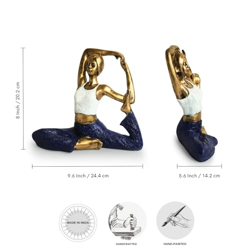 Image of ExclusiveLane 'Yoga Lady' Decorative for Home Decor (Resin, 9.6 Inches) | Handcrafted for Living Room for Gift Antique for Bedroom Figurine