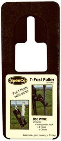 SpeeCo S16110400 Metal T-Post Puller; Allows the T Post To Be Removed From the Ground with a Tractor Bucket, Chain, Handyman Jack or a S Hook; Allows the Use of Different Gauges of Chain; Easy and Quick To Use
