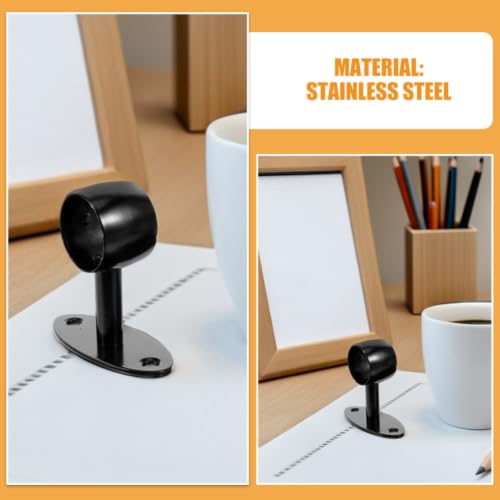 Soportes para pasamanos de escalera de acero inoxidable negro para pared 4