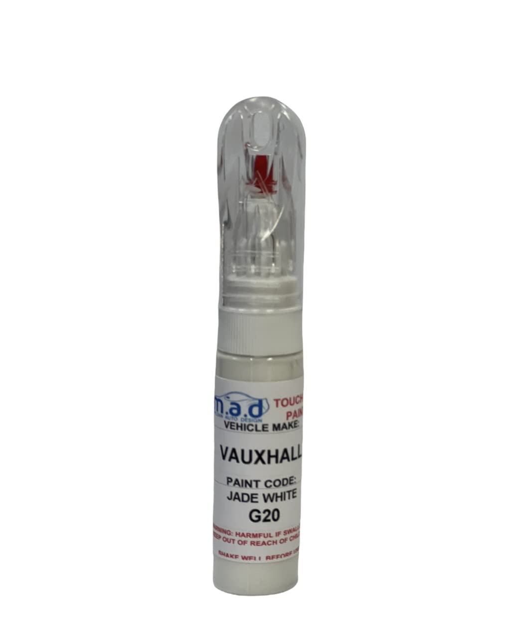 M.a.d Myldan Auto Design Paint + Lacquer Touch Up Car Paint 20Ml Pen For Vauxhall Jade White G20 Corsa Astra Mokka Etc (Paint + Lacquer)