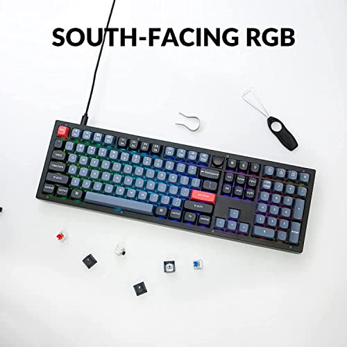 Image of Keychron V6 Wired Custom Mechanical Keyboard Knob Version, Full-Size QMK /VIA Programmable with Hot-swappable K Pro Red Switch Compatible with Mac Windows Linux (Frosted Black-Translucent)