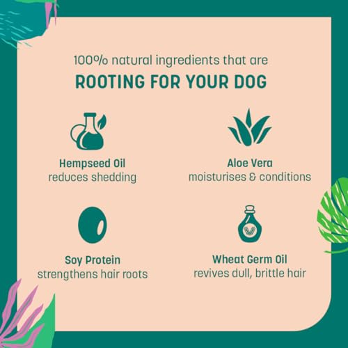 Image of HUFT Shed Control Natural Dog Shampoo (Over 12 Weeks) - Hempseed Oil - 200ml | Reduces Shedding & Promotes Healthy Coat | Best for Labrador, Golden Retriever & German Shepherd | for All Breeds