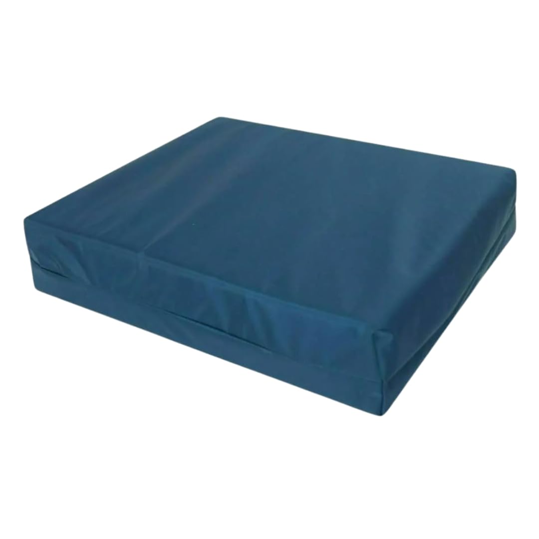 Orthopaedic Memory Foam Seat Pad Cushion Pressure Relief for Office Chairs, Cars, Wheelchairs & Mobility Scooters Waterproof Zipped Cover (Navy Blue, 19" x 17" x 3")