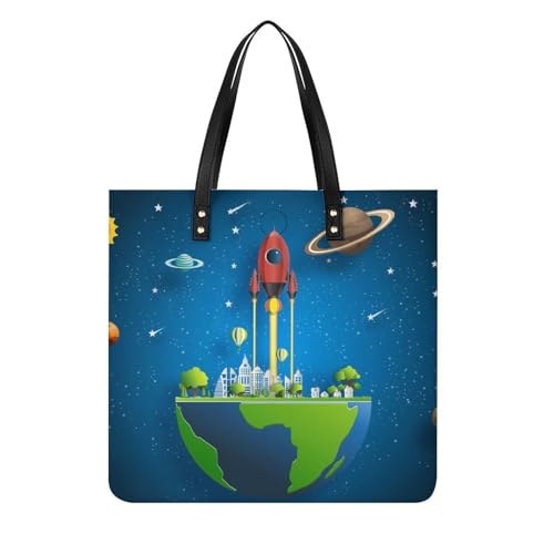 Sac à main terre fusée pour les cours et les sorties shopping grand format femme