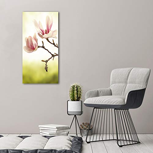 Impression sur verre haut de gamme fleurs de magnolia 50x100 cm décorative