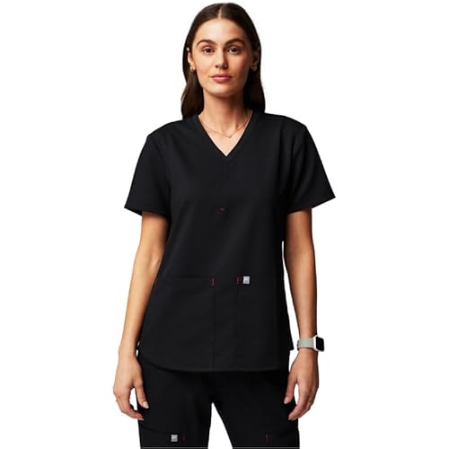 Fabletics Women's Method 2-Pocket Scrub Top - MotionTech, 4-Way Stretch, Wrinkle-Resist, Anti-Shrink