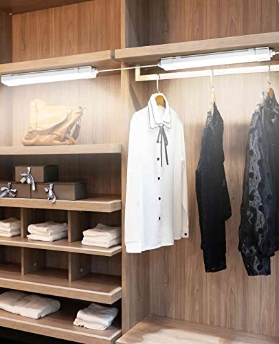 image for WNSNOU LED Tube Light Fixture with Plug, 1.4FT 1800LM 5000K Utility Sh