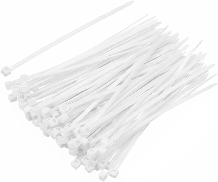 Image of bvslf 100 MM x 2.5 MM | 400 PCS | Small Cable Ties Clear White Mini Thin Cable Ties, Plastic Zip Ties, 4 Inch Nylon Self Locking Cable Tie Wraps for Household, Office, Garden
