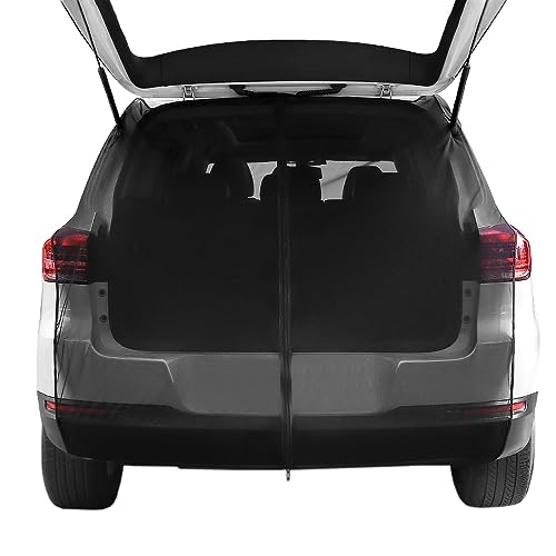 Generic Car Camping Net - Breathable Mesh Magnetic Tent for UV Sun Protection Ventilation Privacy Protection Tailgate Mosquito Net for SUV MPV (L), Black