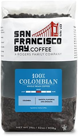 San Francisco Bay Whole Bean Coffee - 100% Colombian (2lb Bag), Medium Roast