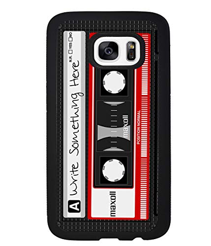Cassette Tape Black Red Personalized Black Rubber Phone Case Compatible With Samsung Galaxy S21 S21+ S21 Ultra 5G Note 20 Ultra S20 FE S20 S20+ S20 Ultra S10 S10+ S10e S9+ S8+ Plus 10+ 10 9 8